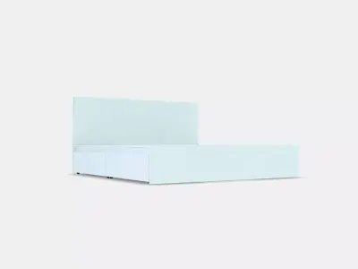 MALM Bed frame high w 4 storage boxes 15 Low-poly 3D model