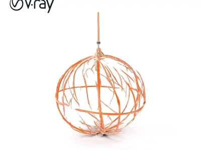 Vintage Spherical Cage Pendant Light Model Pack Low-poly 3D model
