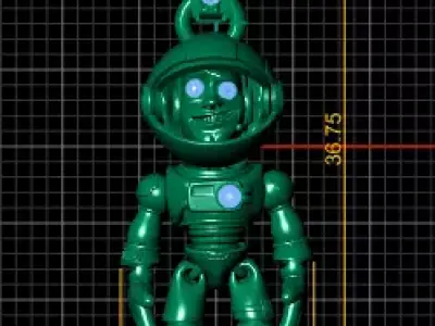 Golden AstroBot Pendant Jewelry 3D Printable Model 3D print model