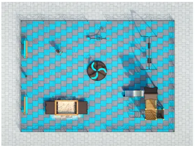 Stylish turquoise playground 3D model