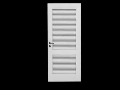 Wooden White Door Free low-poly 3D model