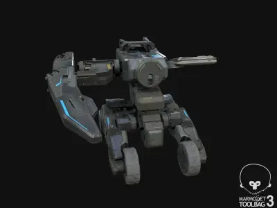 scifi-model537 futuristic robot 3D model