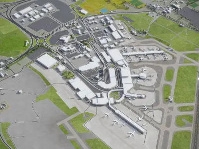 Dublin Airport Low-poly 3D model