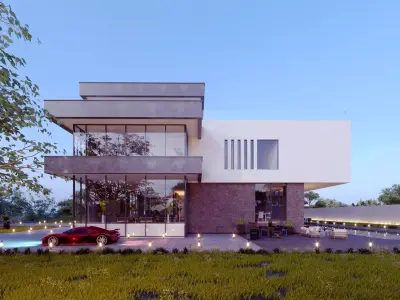 Villa prototype modern house furnished clash free underground 3D model