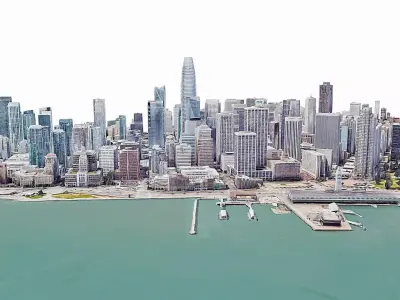 San Francisco city-skyline Low-poly 3D model