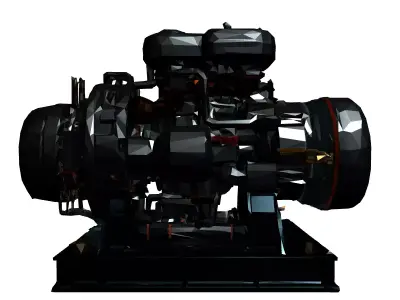 HighDetail Industrial Turbine Engine Model Low-poly 3D model