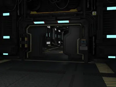 Sci fi Corridor 3D model 137