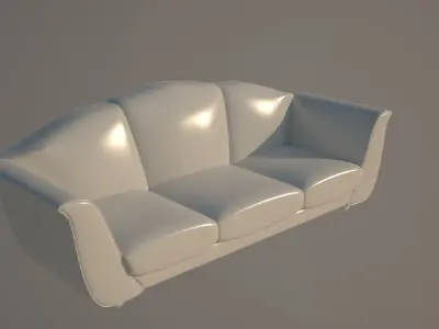 Light Green Comfy Sofa 3D model
