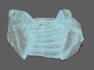 Ice Rock Stair Low-poly 3D model