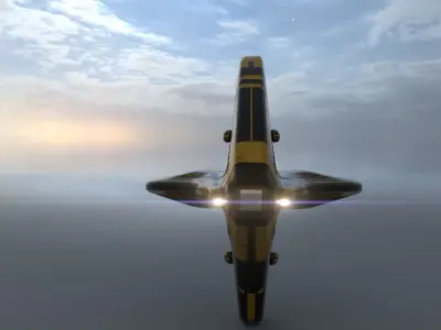 X spaceship -  Gunship  3D model