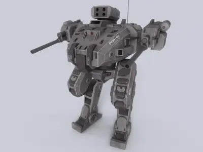 Peacekeeper Mech Low-poly 3D model purchase