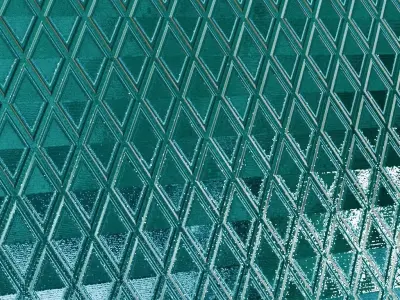 Extreme Shine Cyan Diamond Pattern Metal PBR Seamless Texture
