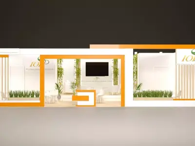 Exhibition booth design 3sides opened 3D model