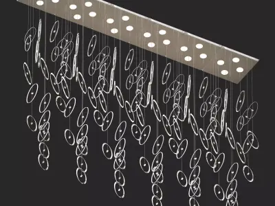 Ellipse chandelier with lights hanging from it 3D model