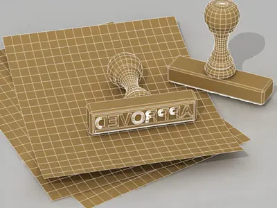 Stamp two rubber stamps 3D model