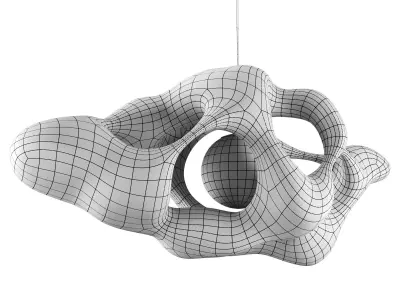 Horizontal Amobius illuminated sculpture Low-poly 3D model