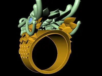 Dragon Roar A Face Scale Ring Free 3D print model