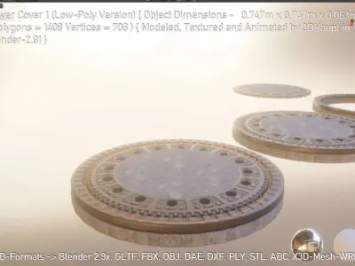 Sewer Cover 1 3D Model Pack