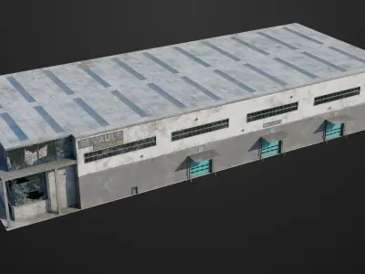 Old Abandoned Warehouse Interior And Exterior All PBR Low-poly 3D model