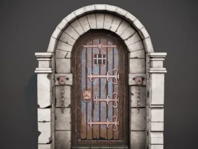 Medieval Gate - Game Ready  Low-poly 3D model