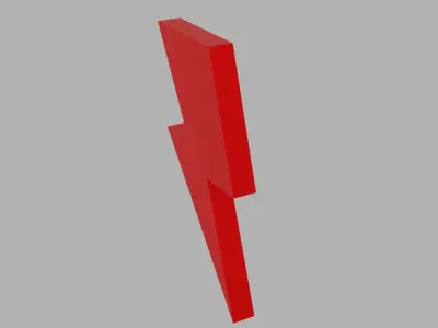 Lightning Icon Low-poly 3D model