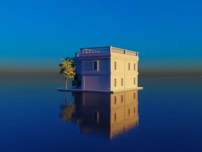 Building house floating in water Free 3D model