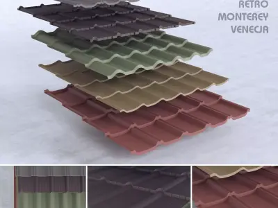 Tiling different colored tile roofs 3D model