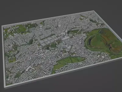 Edinburgh City Low-poly 3D model