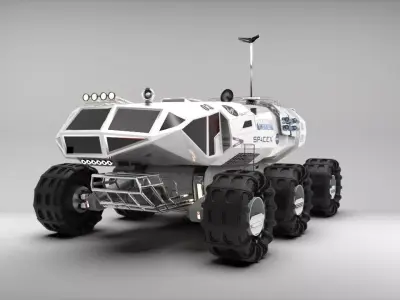 Concept Mars Rover Vehicle Low-poly 3D model