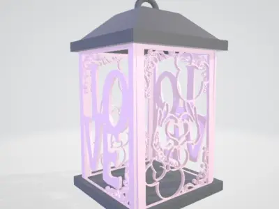 Mickey and Minnie Love Lamp 3D print model