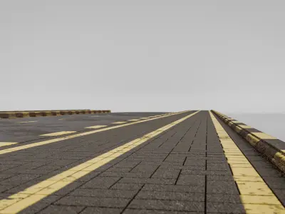 Modular Urban Street with Pedestrian 6x6 meter Low-poly 3D model