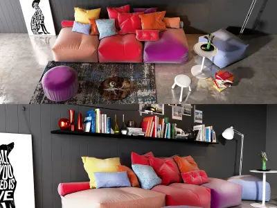 Twils soft poufs set 3D model