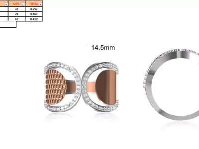 Ladies-Elegant Stone Rings For Womens 57 3D print model