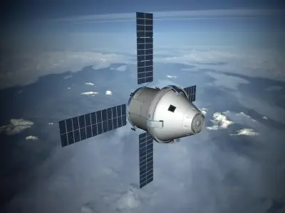 Sci Fi Satellite Low-poly 3D model