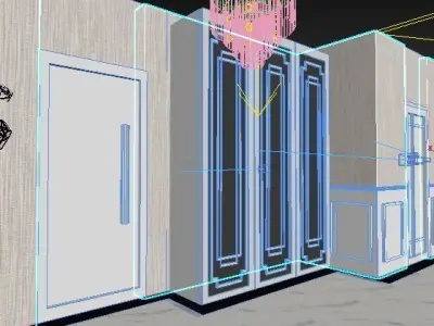 hall design Low-poly 3D model