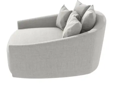 Claudia 62 inch Curved Slopped Arm Loveseat 3D model