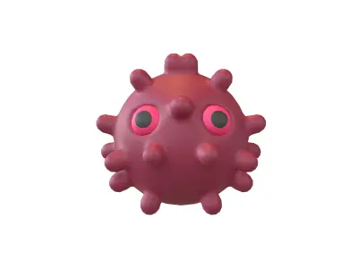 Virus Character v1 004 Low-poly 3D model