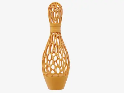 Coral Bowling Pin Low-poly 3D model