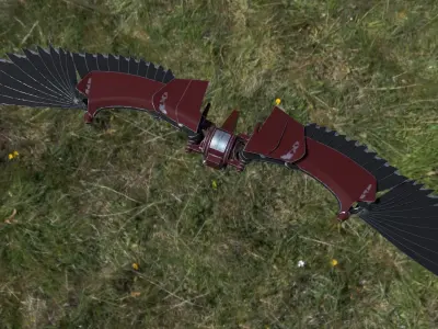 Animated Robot Wings Textured version 3D model