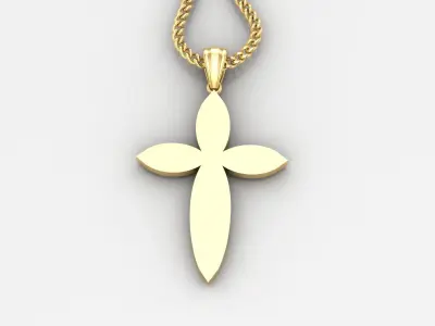 Light Gold 18K Cross Pendant 1CP080 3D print model