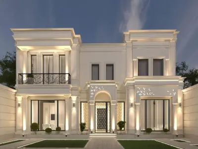 architecture luxury villa in dubai 3D model