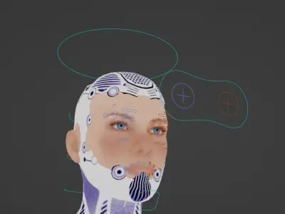 Cyber Female Low-poly 3D model