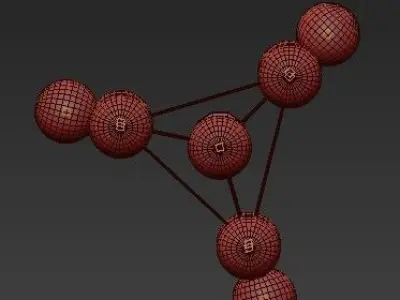 Untitled chandelier with six glass balls hanging from metal f... 3D model