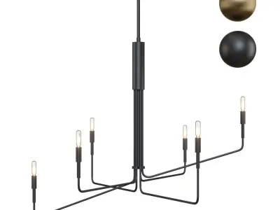 Clive 6-Arm Chandelier - Crate and Barrel  3D model