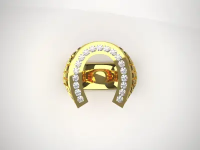 man horseshoes gold ring mr0026 3D print model