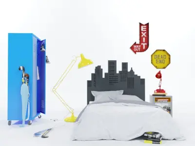 Teenager bed 3D model