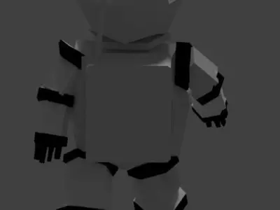 Moonman robot Low-poly 3D model