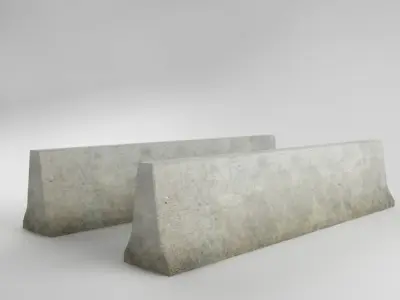 Traffic concrete barrier 02 Low-poly 3D model