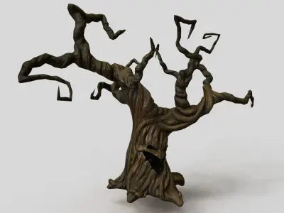 Creepy tree Low-poly 3D model