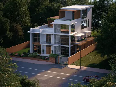 Modern Duplex villa  3D model